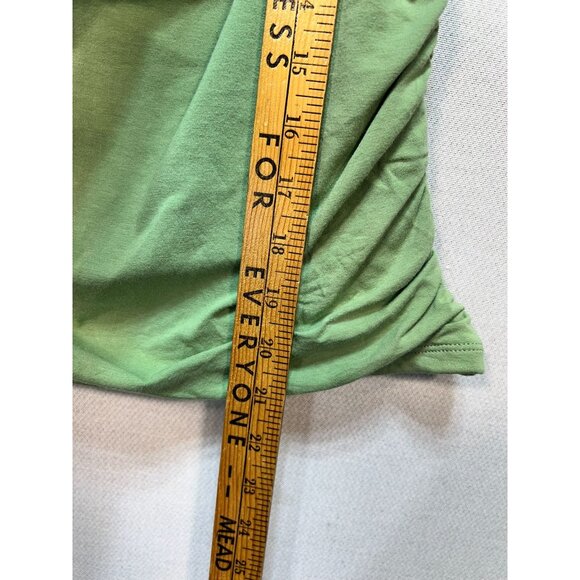 Abercrombie & Fitch Women's Side Ruched Luxe Open Neck Top Sleeveless Sz M Green - Picture 8 of 12